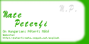 mate peterfi business card